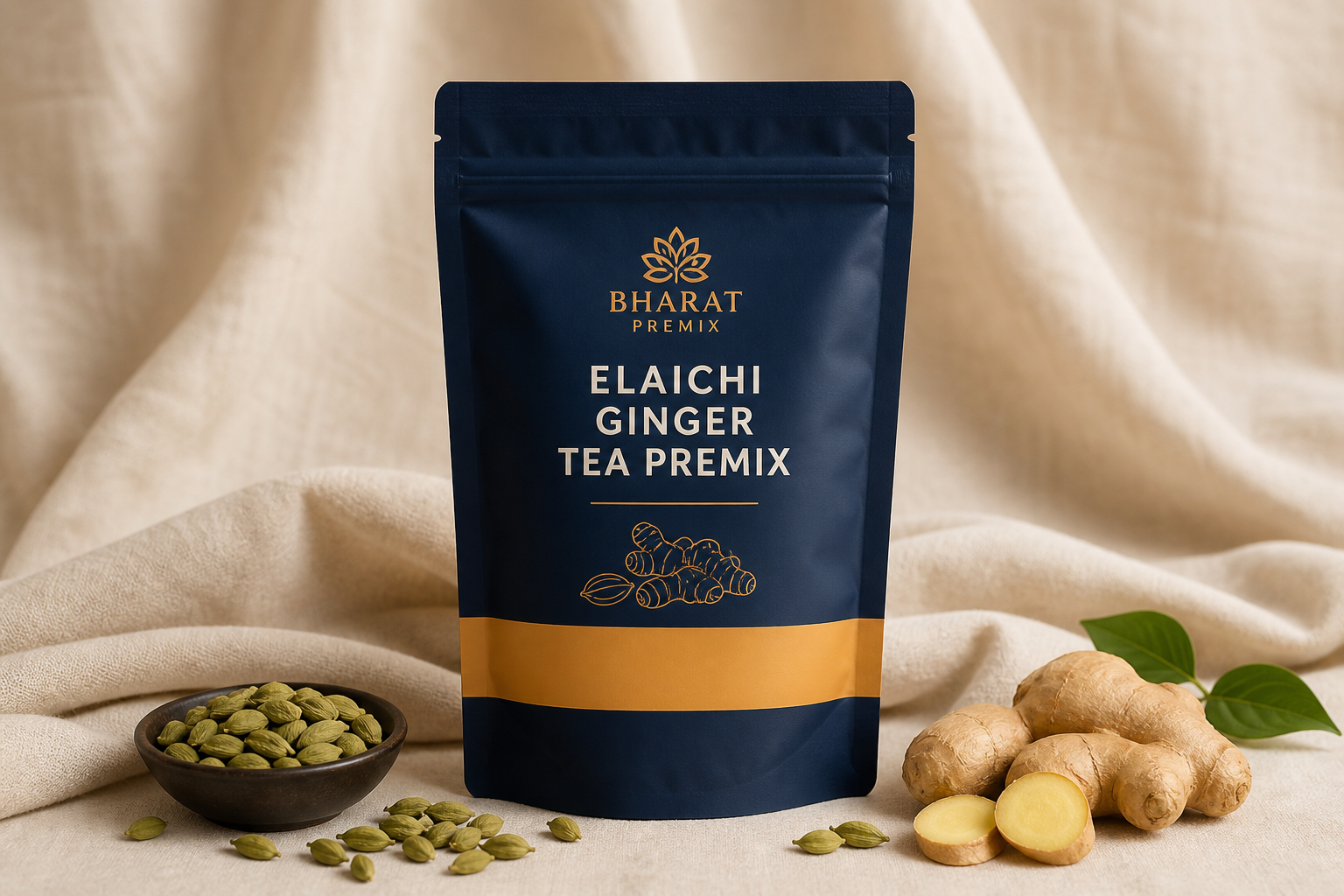 Bharat Premix elaichi ginger tea premix pack